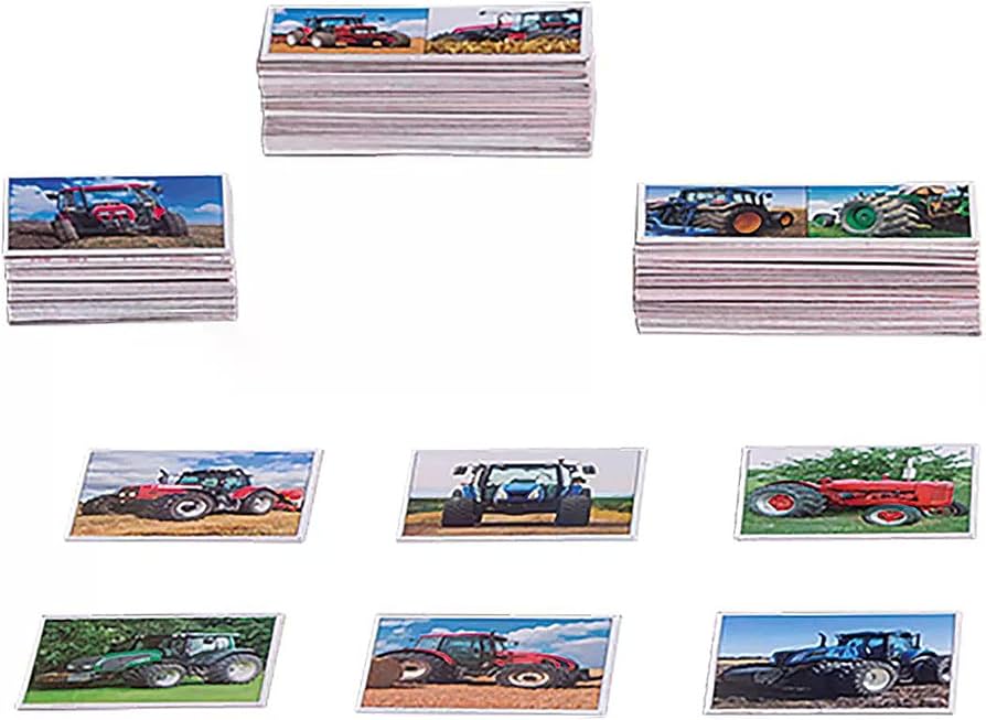 Piatnik Dominó Y Memoria Infantil – Juego De Mesa 2 En 1 Con Temática De Tractores Para Niños +4 Años