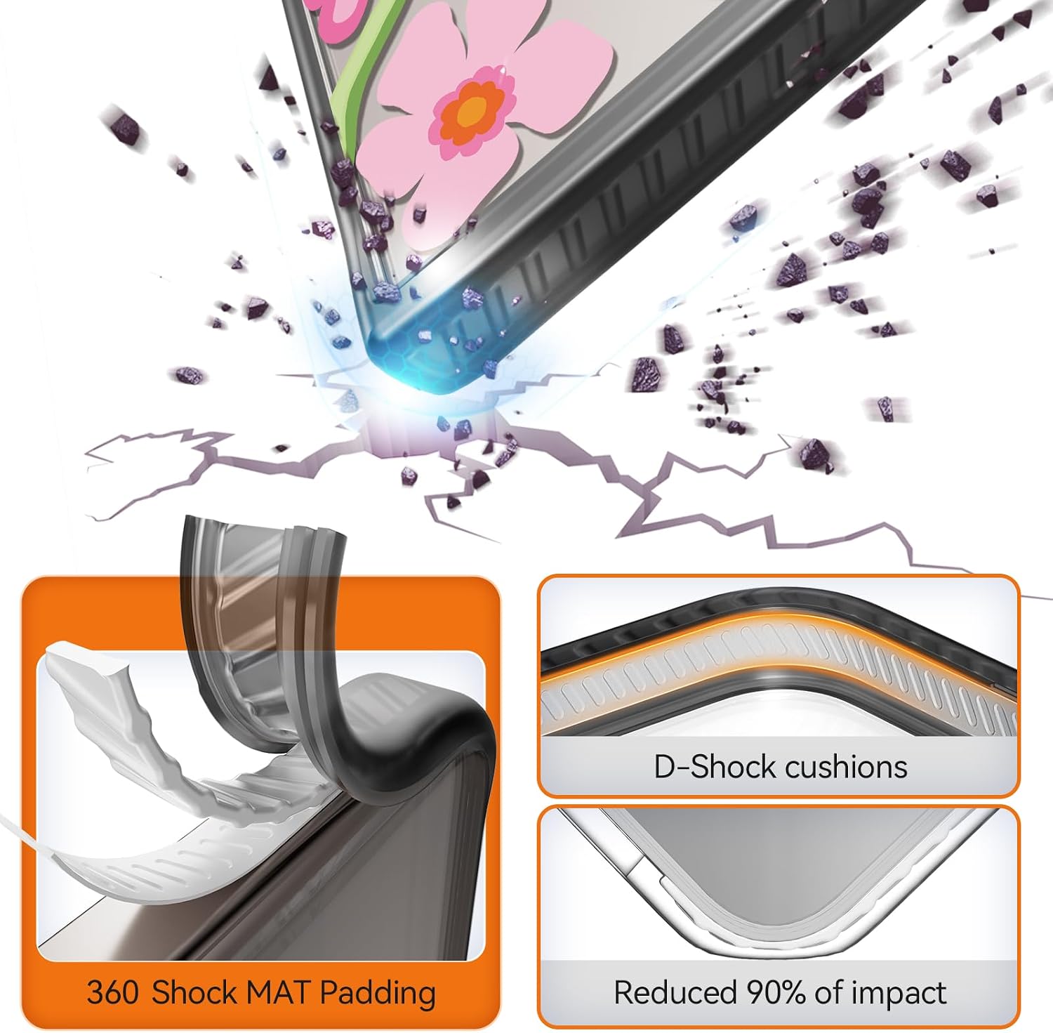 Rosarnnah Magnetic for Samsung Galaxy S25 Ultra Magsafe Case Cute Aesthetic - Durable Shockproof 6.6 ft Drop Impact Phone Case Cover with Funny Fashion Passion Flower Design 6.9" Black