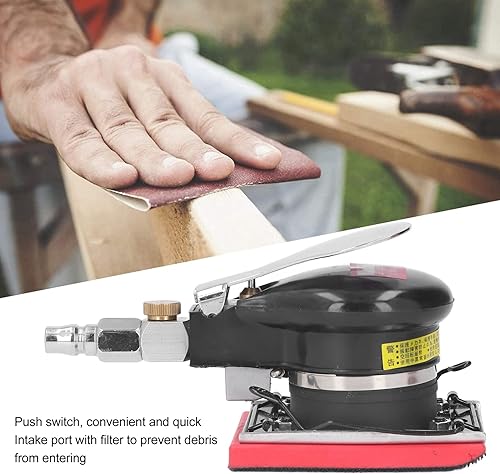 Miniatura 8 de Lijadora orbital neumática de 1/4 pulgadas Lijadora neumática Herramienta de lijadora de aire Lijadora neumática 10000RPM Máquina de pulir neumática