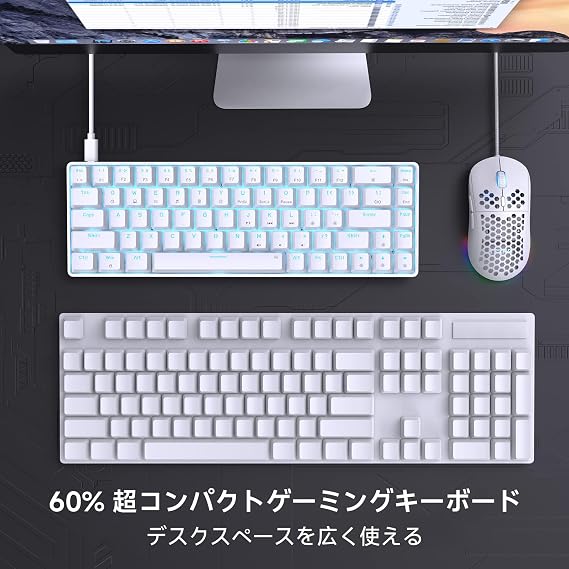 DIERYA DK68SE Gaming Mechanical Keyboard, Wired Connectivity, 65% Arrangement, 68 Keys, Blue Axis, Ice Blue Backlight, All Keys, No Collision, English Layout, Windows/Mac Compatible