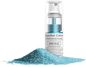 Sugarflair Baby Blue Edible Glitter Dust Spray (Non-Aerosol) - Add a Shimmering Lustre Sparkle to Cakes, Cupcakes, Chocolate, Baking, Desserts, Ice Cream, Drinks, Cocktails and more - 10g