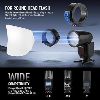 Amazon.com : Neewer CRS7 Softbox Diffusion Dome with 3 Adapter