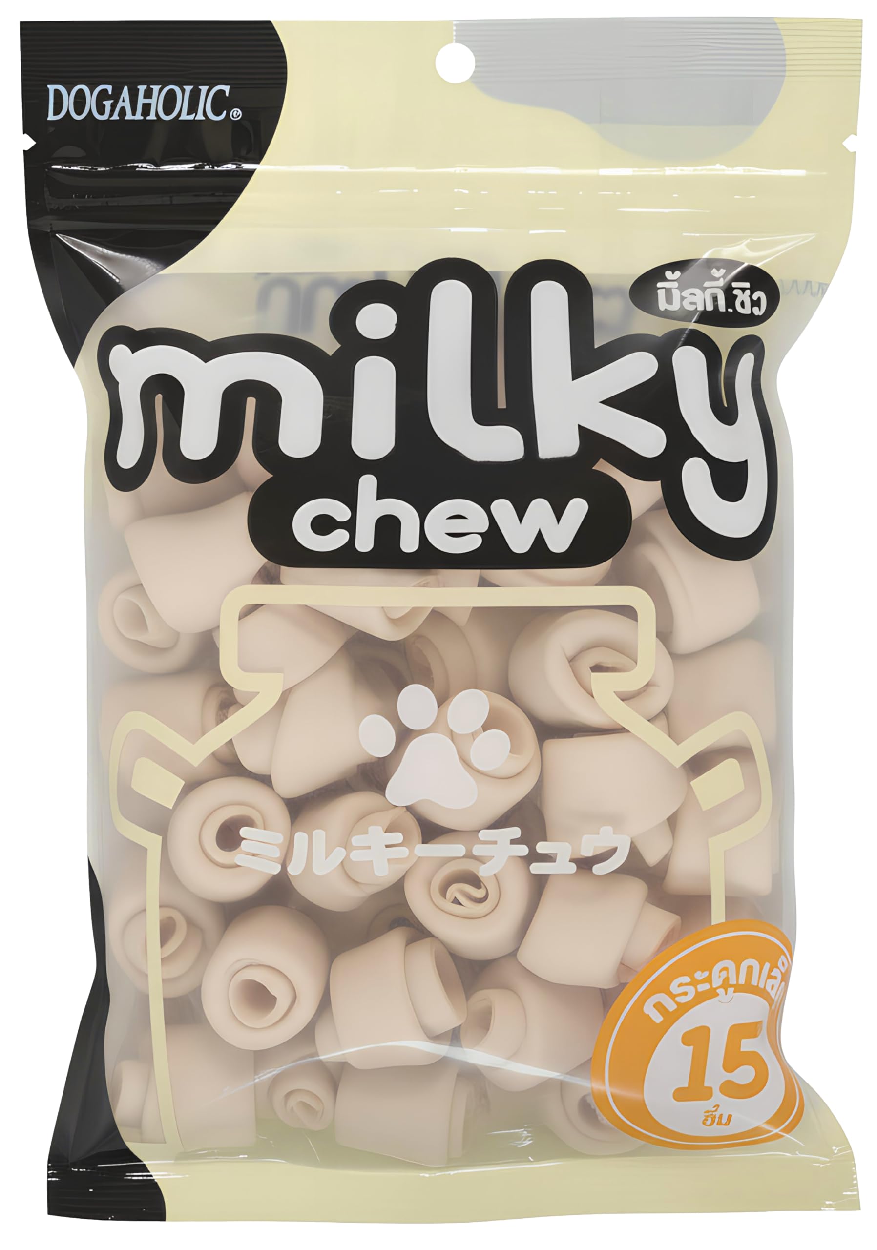 Milky Chew Knotted Bone Treats | 15 Long-Lasting Milk-Flavoured Bones for Dogs | Healthy Chews for Dental Health, Teething & Chewing Needs | Ideal for All Breeds & Life Stages