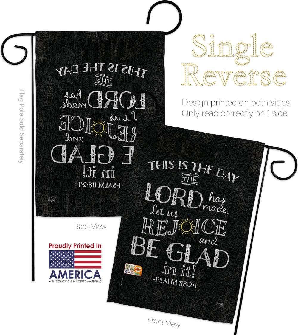 Lord Has Made Garden Flag Set Wall Holder Religious Bible Verses Bless Faith Thank Hope Pray Christian Religion Small Decorative Gift Yard House Banner In USA 13 X 18.5