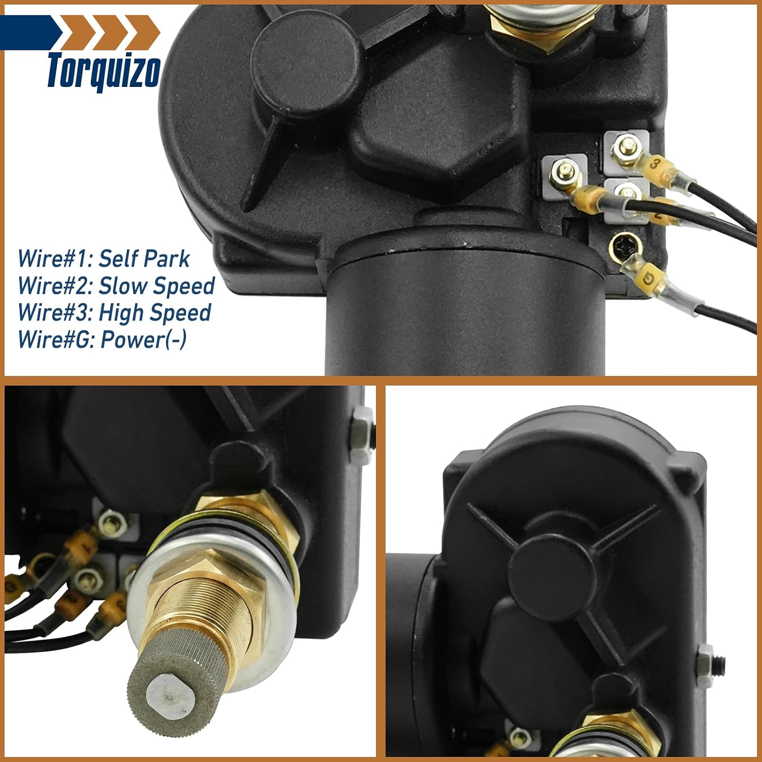 Marine Automotive Windshield Wiper Motor 12V 2.5" Shaft 110 Degree Compatible with MRV Automotive Boat Marine Car Replaces 34010 30991 4R2.12.R110D WWF12C18 Series 40-110° Adjustable