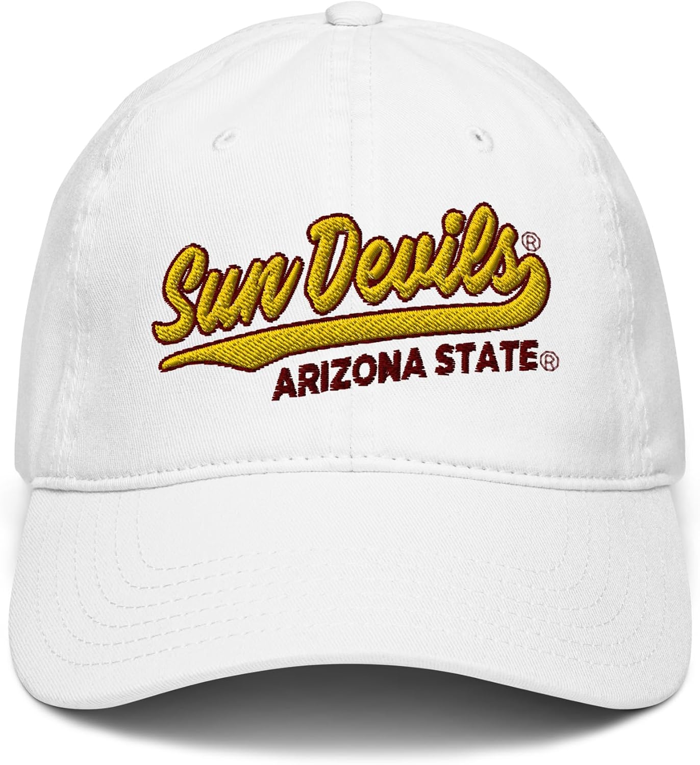 Arizona State Sun Devils Cursive White Officially Licensed Adjustable Baseball Hat