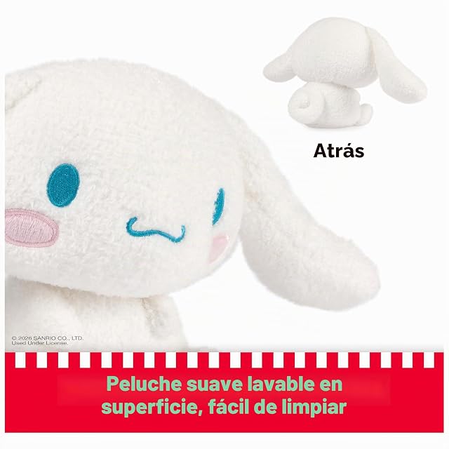 Foto 4 de 8 de GUND Sanrio Cinnamoroll - Peluche premium para edades de 1 año en adelante, 15 cm, color blanco