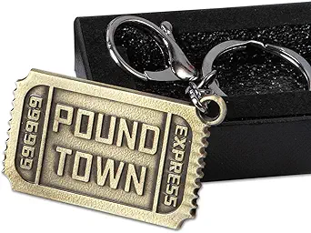 Pound Town Ticket Keychain Ticket to Happy Town Keychain Gift for Birthday Anniversary Valentine's Day, Backpack Charms Car pendant Keyring for Men Women Date Night Gift