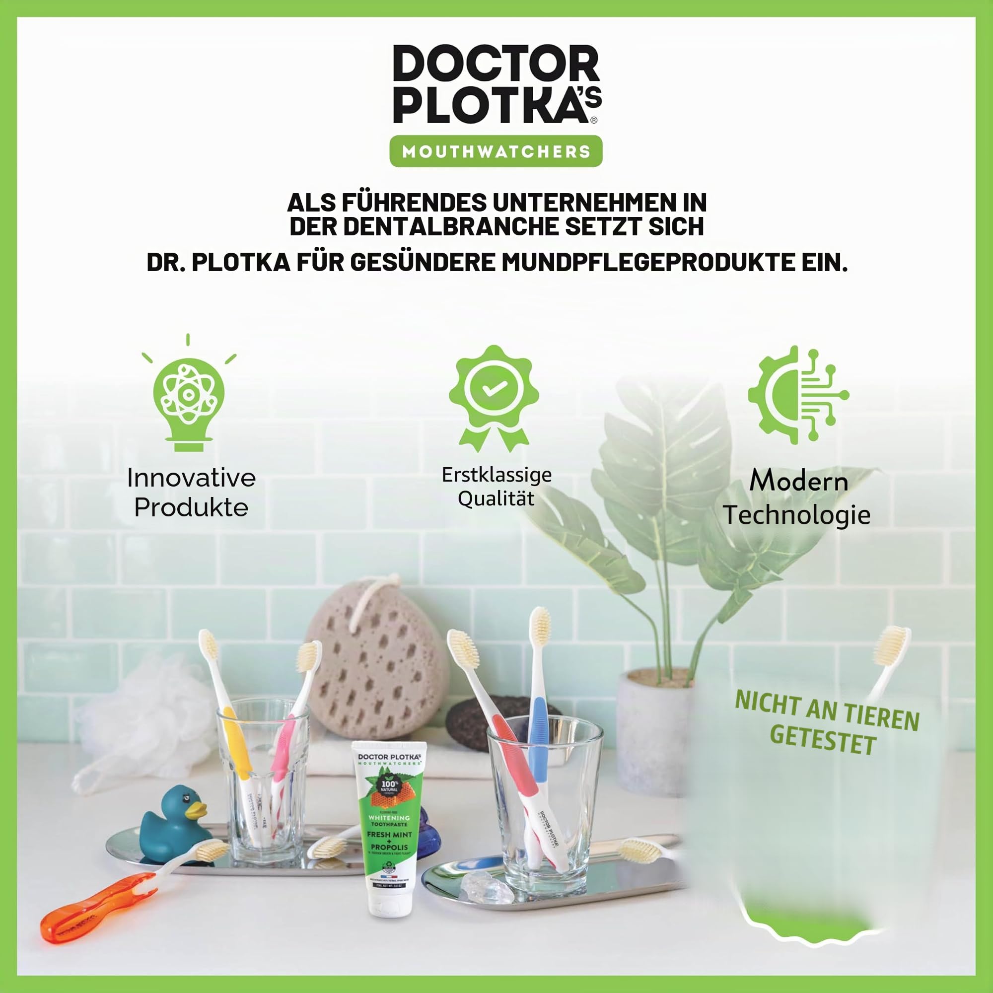 MOUTHWATCHERS Doctor Plotka's Floss Borsten-Zahnbürste, für Erwachsene, 8 Stück