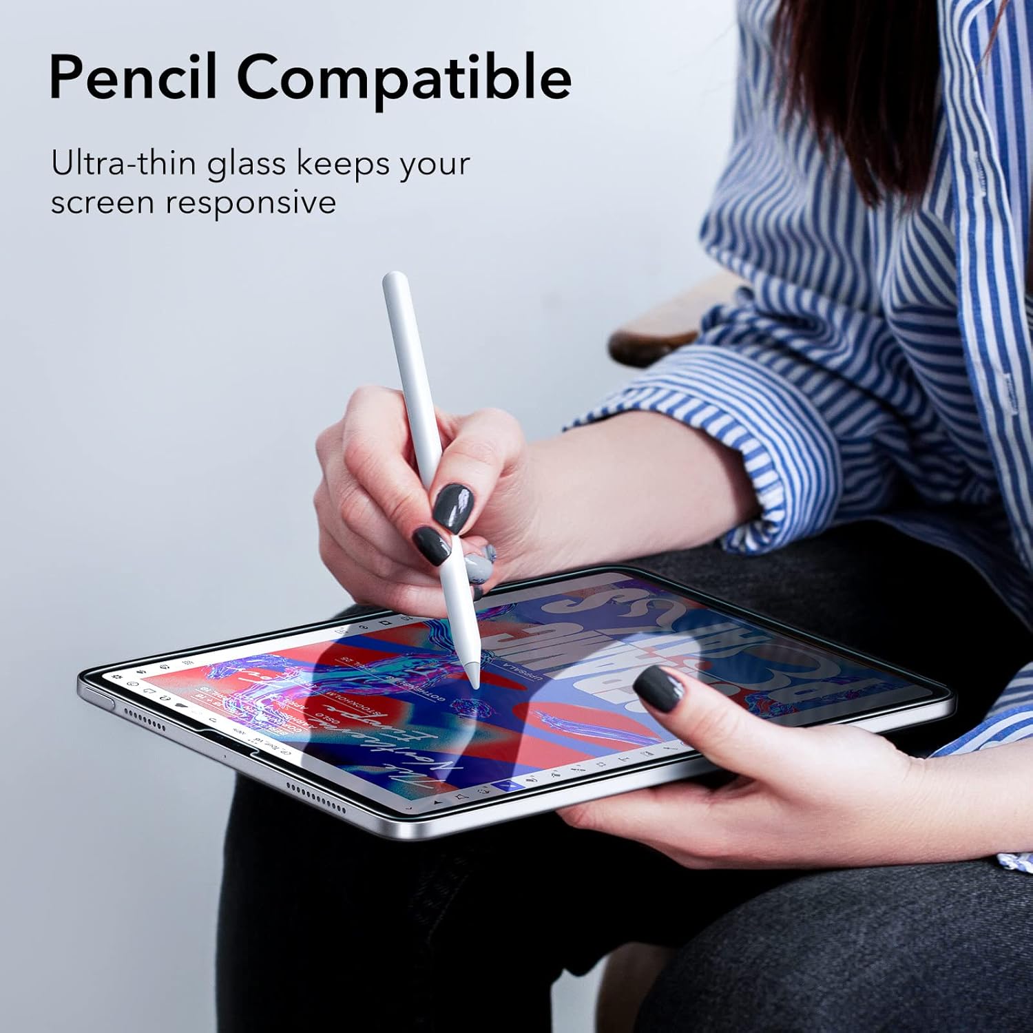 Uр Tо 50% оƒƒ ESR Screen Protector for iPad Air 5/iPad Air 4 (2022/2020, 10.9 inch), and iPad Pro 11 (2021/2020/2018), Tempered-Glass Film with Installation Frame, Scratch Resistant, HD Clarity, Ultra Responsive