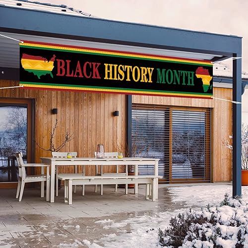 Miniatura 2 de Nepnuser Cartel colgante de valla del mes de la historia negra, decoración de fiesta nacional afroamericana, orgullo negro, grande, hogar, jardín,