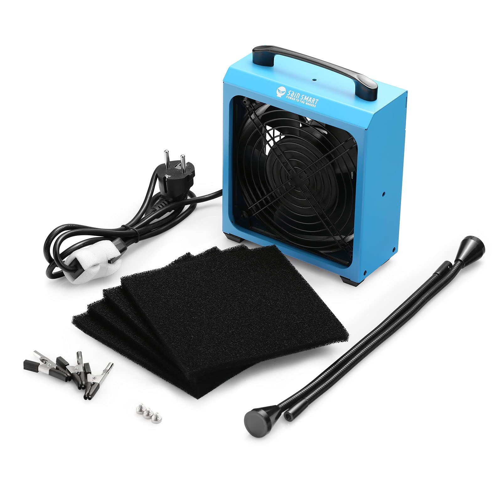 SainSmart Assorbitore di fumo con bracci di saldatura magnetici flessibili per lavori di saldatura, stazione di lavoro fai da te, 4 tappetini per filtro a carbone attivo
