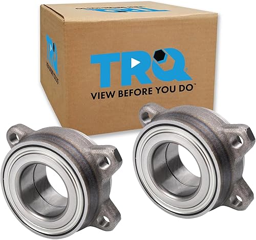 Miniatura 1320 de TRQ - Juego de conjunto de rodamiento y cubo de rueda trasera y delantera (2 piezas)
