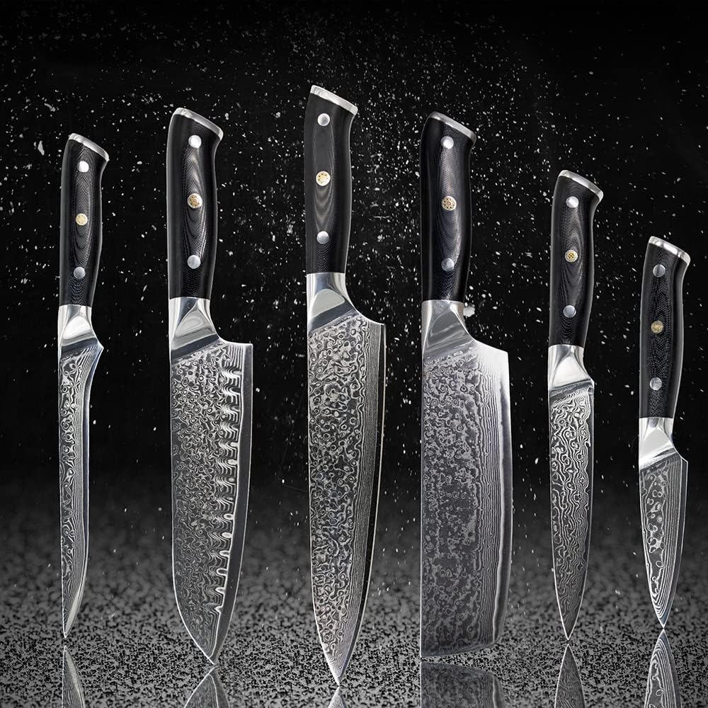 Set Cuchillos Cocina 6 Piezas Acero Inoxidable