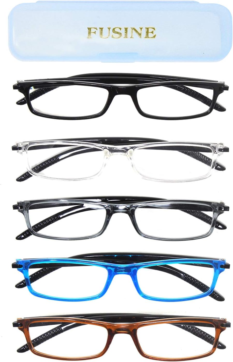 Fusine Pack of 2 - Full Frame Shell Type Reading Eye Glasses for Men & Women, Random Color (+1.00, 1.25, 1.50, 1.75, 2.00, 2.25, 2.50, 2.75, 3.00) (+2.50).