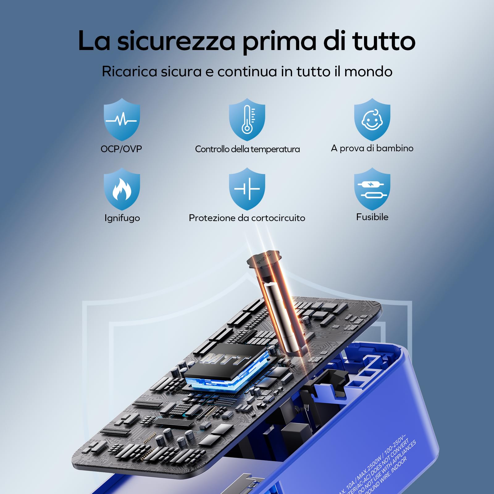 MOMAX Adattatore Universale da Viaggio GaN 70 W, Schlanke Presa Universale da Viaggio con 3 USB-C e 1 USB-A e 1 AC, Adattatore da Viaggio Italia Inghilterra Germania America Australia