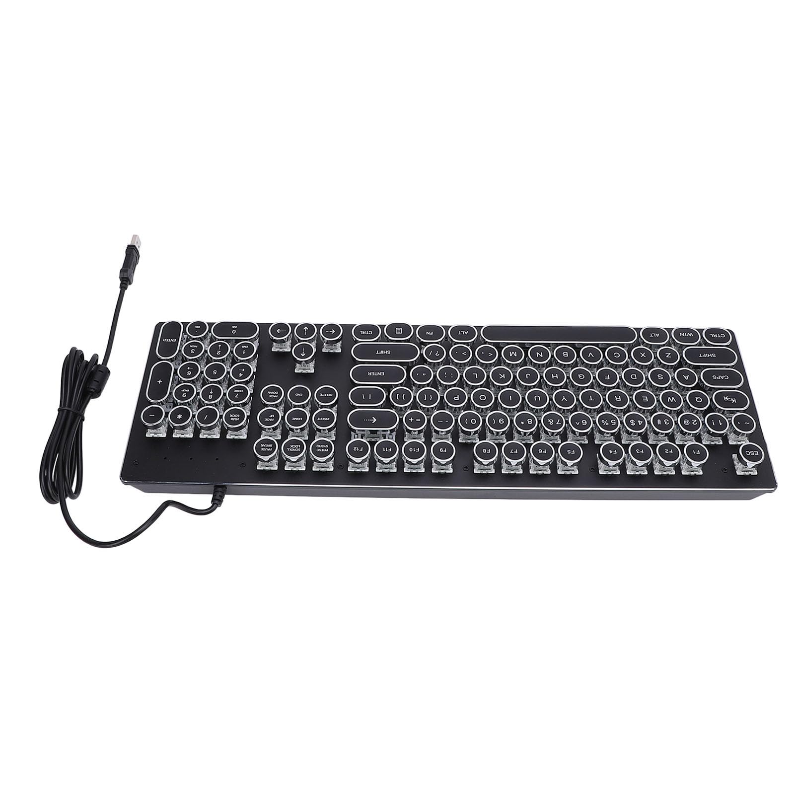 SUNGOOYUE 104 Klawisze RGB Podświetlane Podświetlanie Ergonomiczna Klawiatura USB dla 7 8 10 Xp dla Laptopa PC OS X Metal (BLACK)