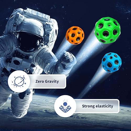 Miniatura 4 de WizTail Bola hinchable en forma de luna porosa bola hinchable para niños, juguete de interior con diseño ergonómico, bolas compactas de moda colorida