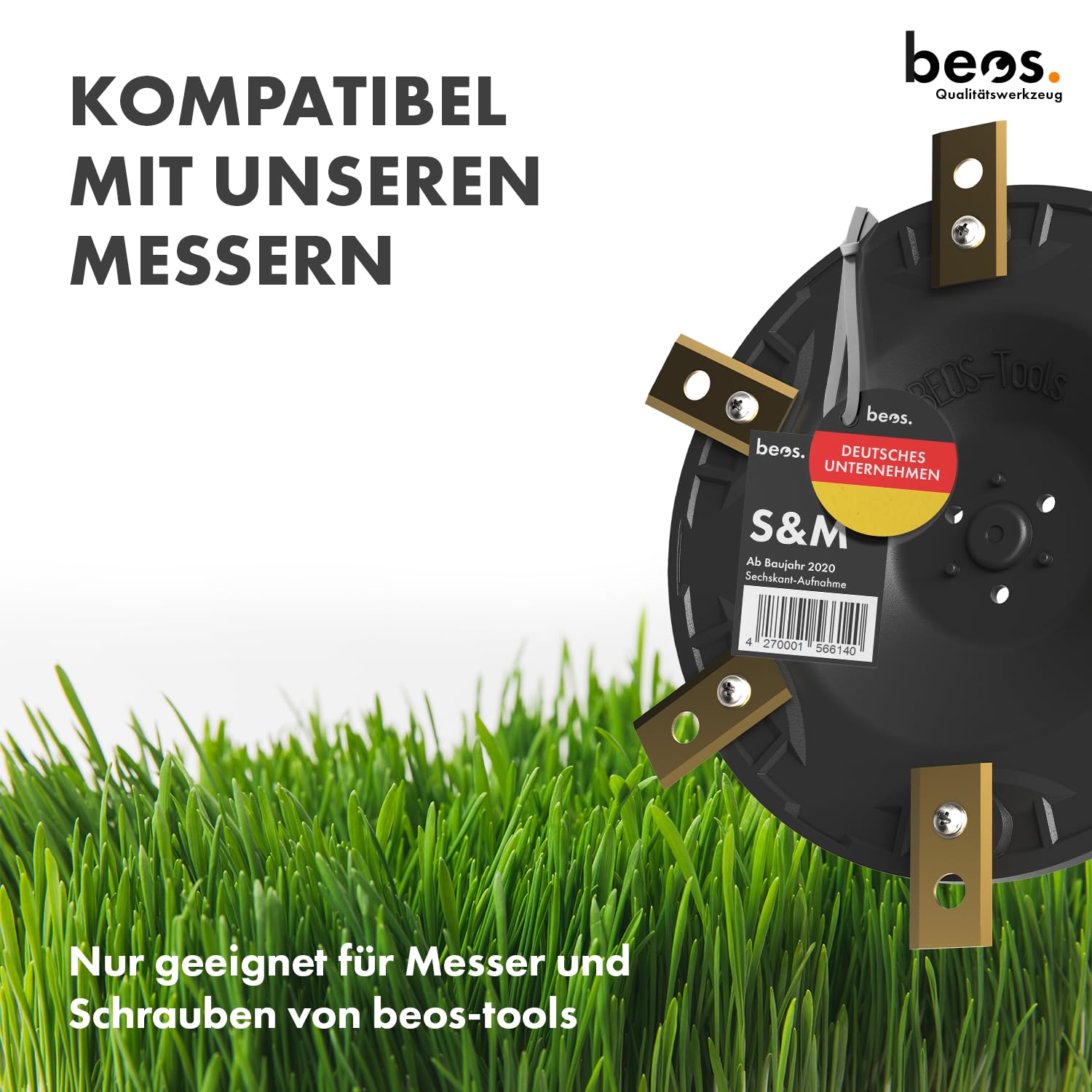 beos Premium Mähroboter Tuning-Messerteller für 6x Klingen - glasfaserverstärkte Messerscheibe - Drehscheibe kompatible mit Worx Landroid S&M (ab 2020) & Landxcape