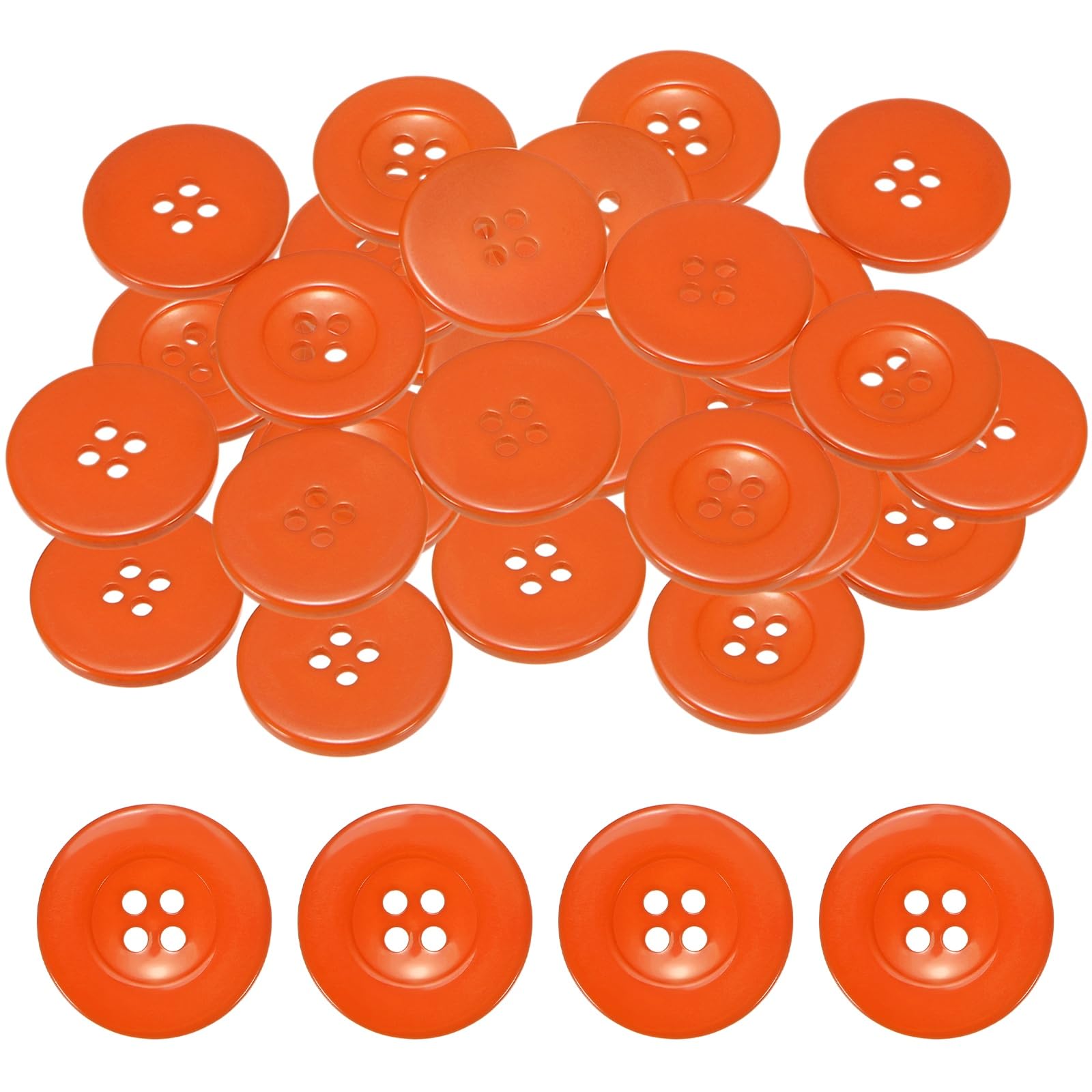 TIXIPEM 50pcs Sewing Buttons 1.2 Inch/30mm 48L, Orange