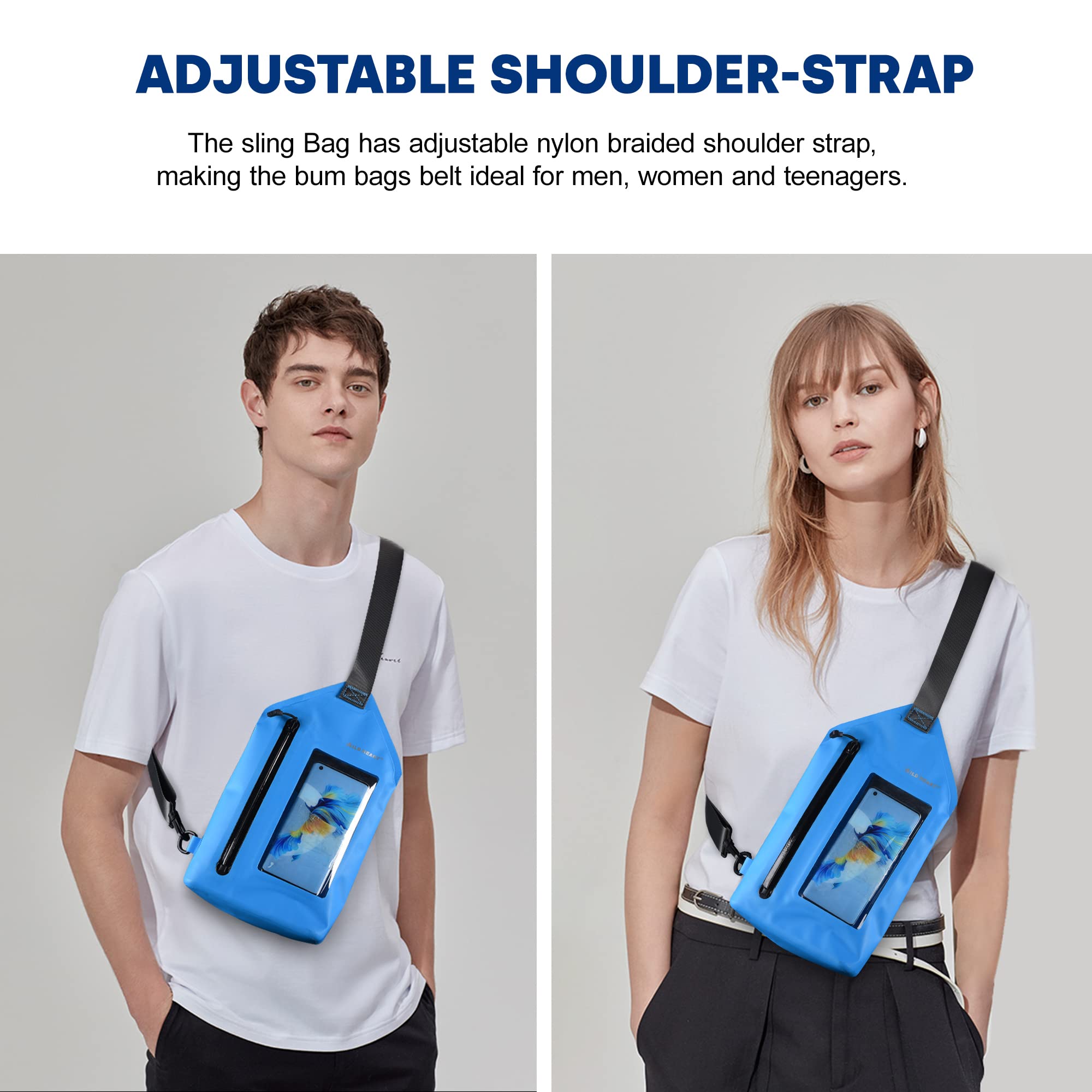 WILD HEART wasserdichte Umhängetasche Beutel Mode Tauchen Unterwasser-Tasche für Schwimmbecken, Strand, vollständig wasserdicht, zum Meeresangeln