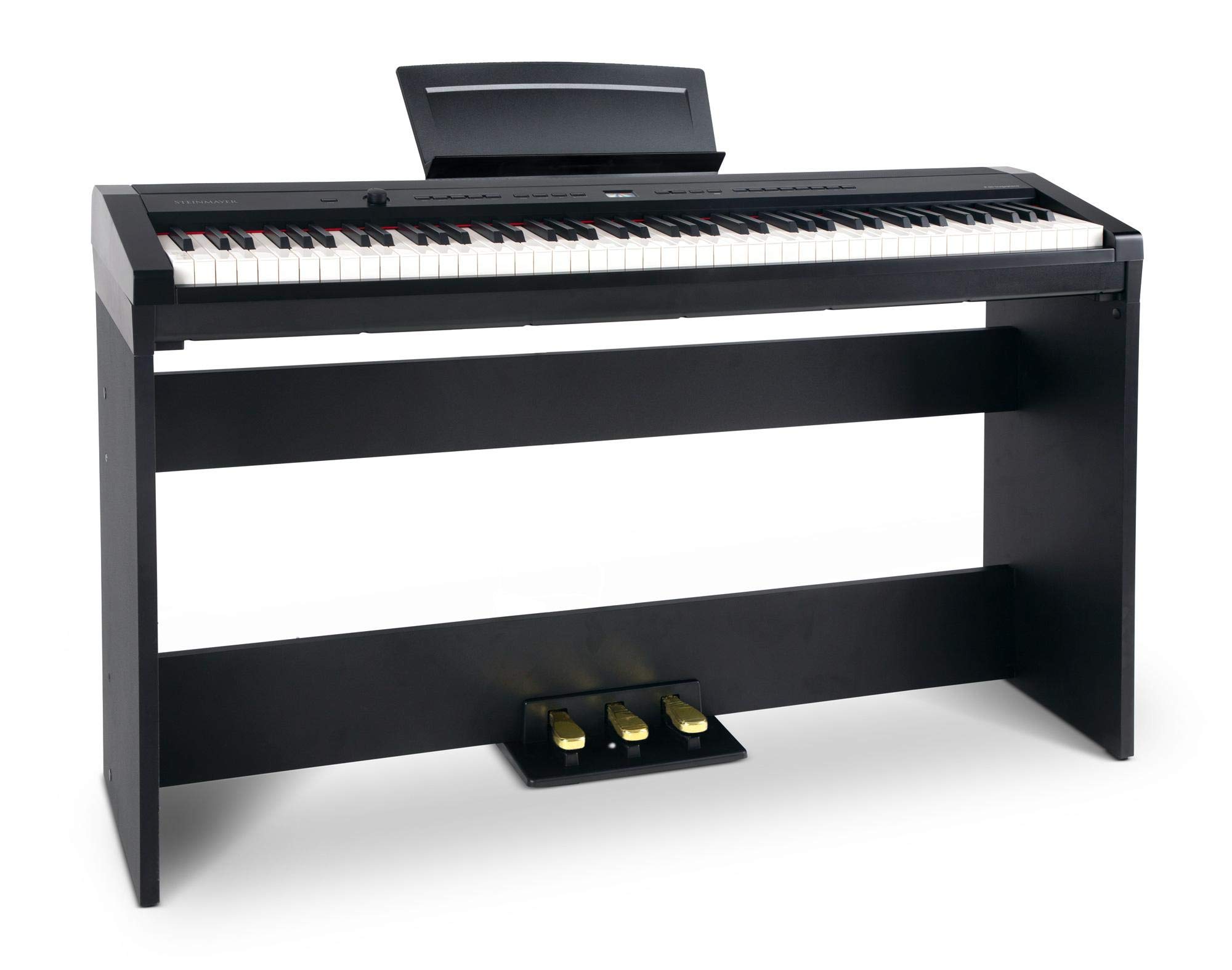 P-60 SM Compact Piano (Stagepiano mit 88 Tasten und passendem Unterbau, Hammermechanik, Anschlagdynamik, 128-fach polyphon, 14 Sounds, inkl. Notenhalter und Netzteil) schwarz