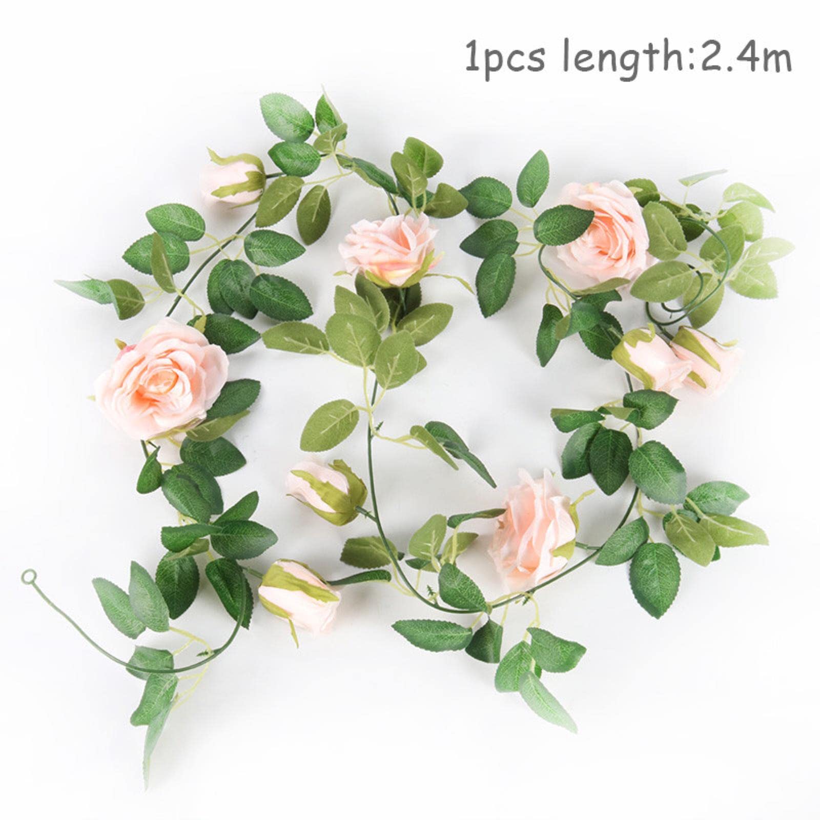 Kisflower Ghirlanda di rose artificiali da 23,7 m di seta con fiori finti da appendere ghirlande floreali per matrimoni, decorazioni per la casa