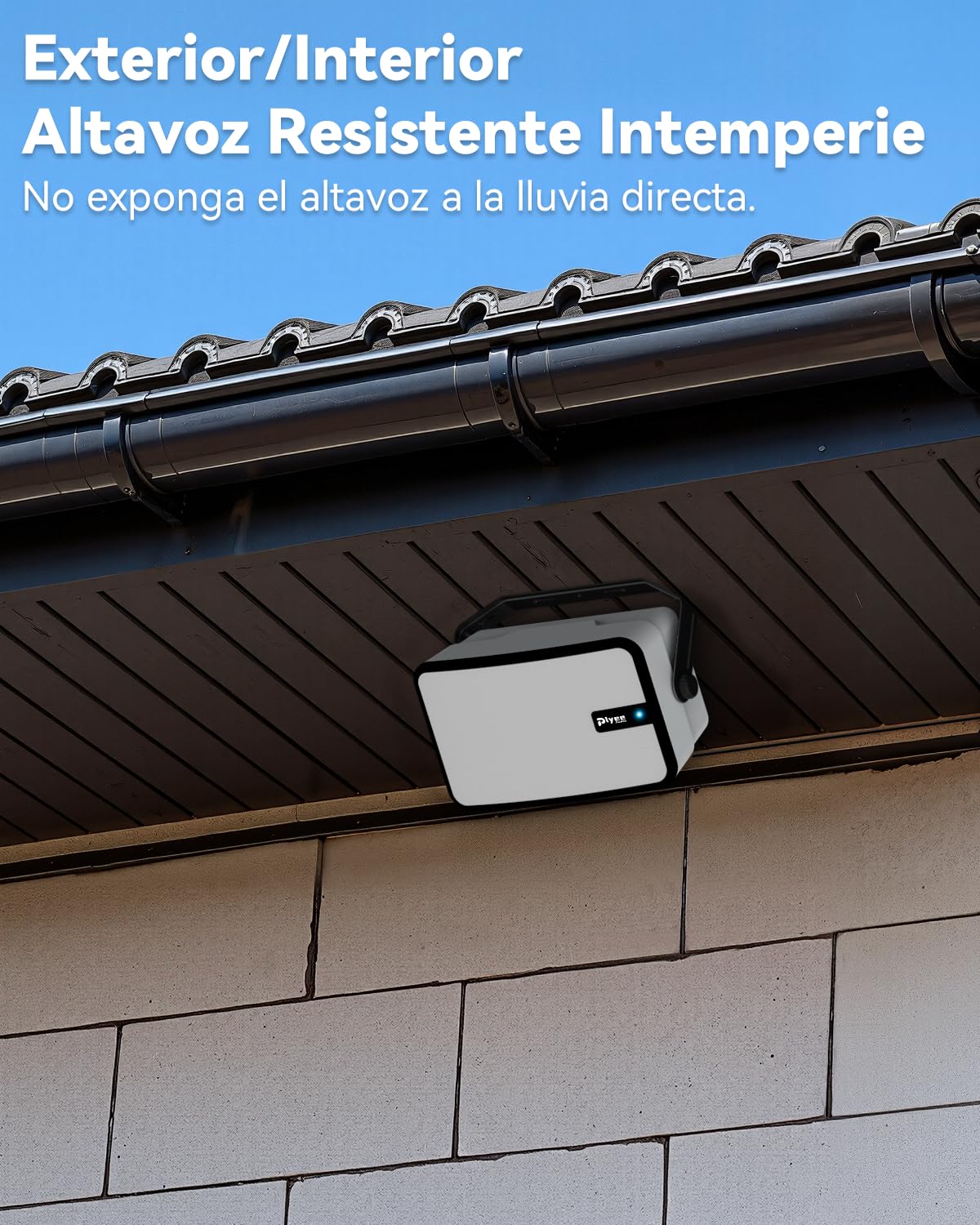 Altavoces Bluetooth 400W Exteriores, Graves Potentes, Sincronización Inalámbrica con 100 Altavoces, Montaje en Pared para Patio, Porche, Gazebo, Par, Blanco(MZ-621)
