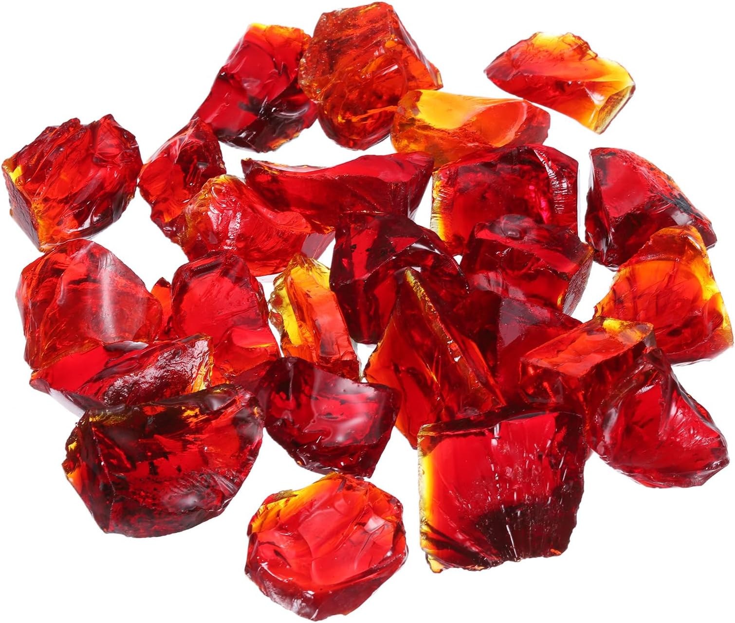 sourcing map Fire Glass for Fire Pit,2-3cm(1/9") High Luster Reflective Glass Rocks for Natural or Propane Fireplace, Safe for Outdoors and Indoors Fire pit Glass, Red