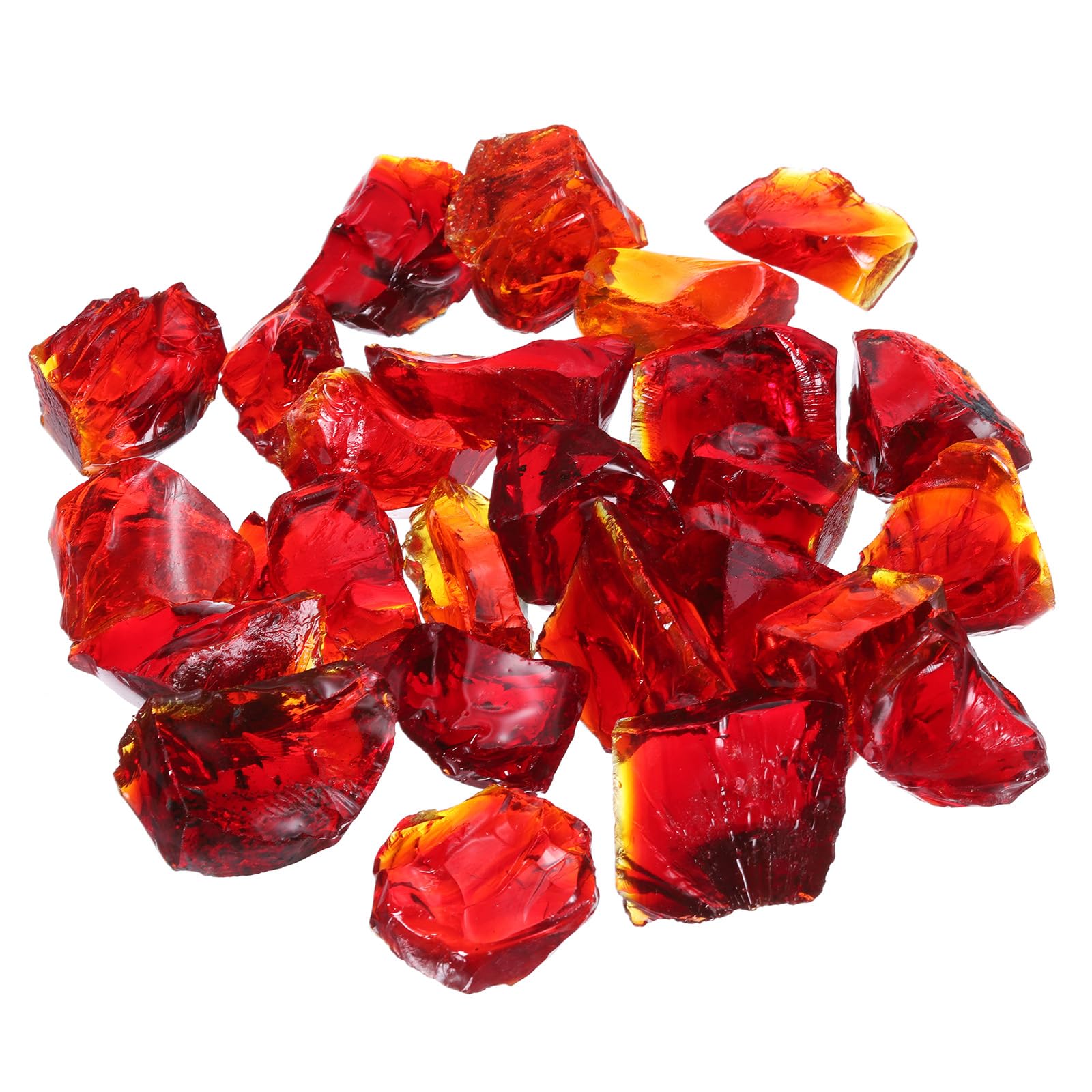 sourcing map Fire Glass for Fire Pit,2-3mm(1/9") High Luster Reflective Glass Rocks for Natural or Propane Fireplace, Safe for Outdoors and Indoors Fire pit Glass, Red