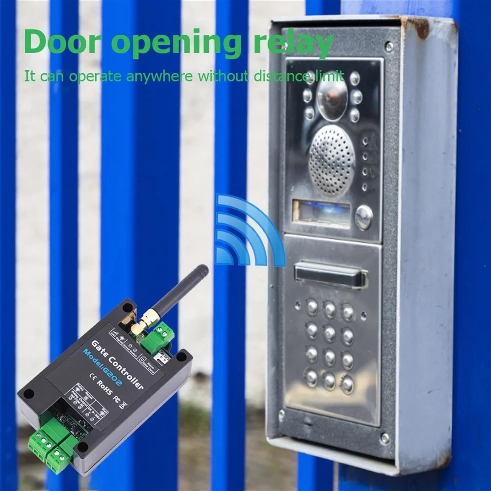G202 GSM 2G/4G relé de apertura puerta controlador WiFi 12V acceso remoto for persianas puertas garaje para Seguridad Eléctrica(GSM 4G)