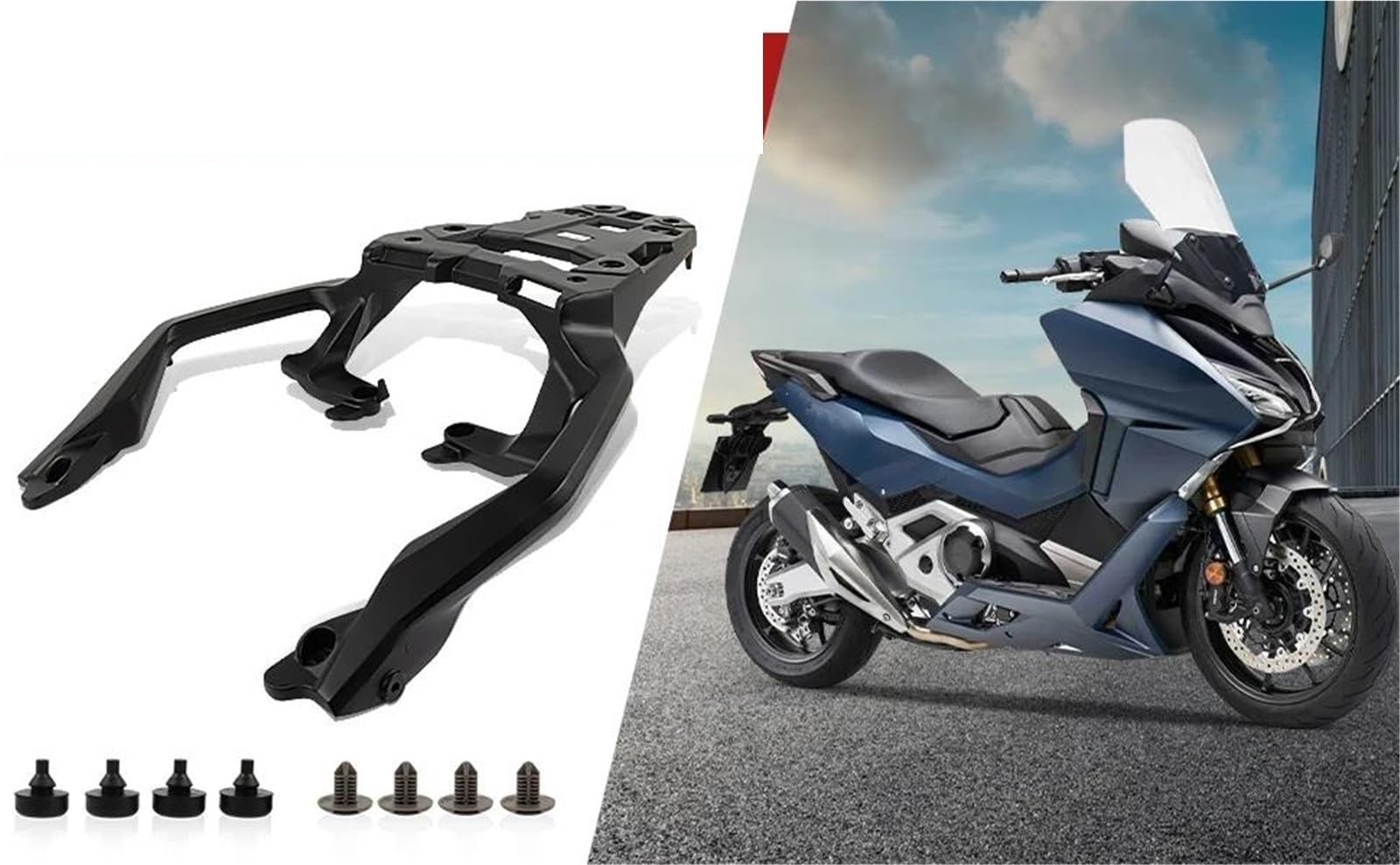 Portaequipajes Cubierta del Marco del Portaequipajes Trasero De Motocicleta Soporte para XADV 750 para Forza 750 (2025-2024) Portaequipajes Trasero para Motocicleta(Negro)