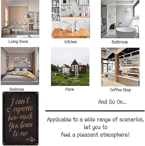 Miniatura 7 de LAHUTK Cartel divertido cartel de granos de café, arte de pared de metal expreso para oficina, dormitorio, bar, garaje, decoración de 8 x 12 pulgadas