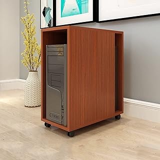 Computer Stands Removable Desktop CPU Host Bracket Multipurpose CPU Case Stand Rolling Cart CPU Floor Stand with 4 Caster Rolling Wheels, 5 Colors Platforms (Color : Brown)