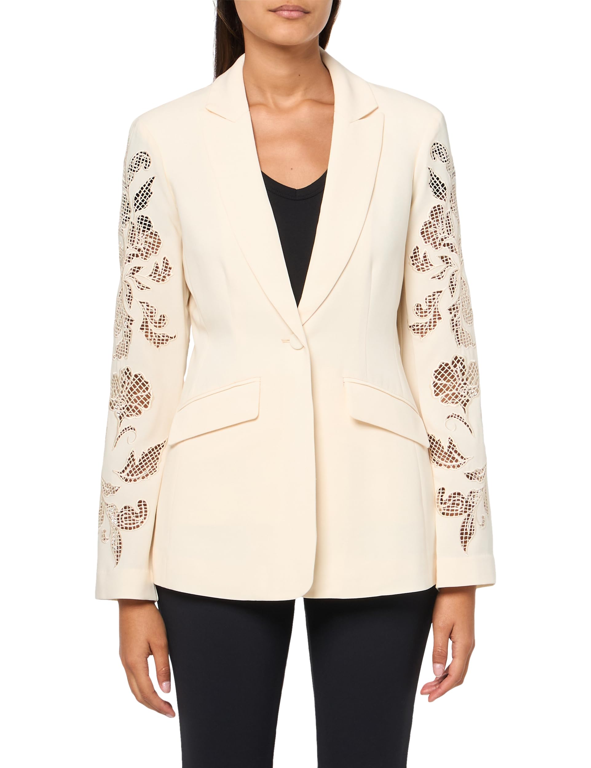 Cinq Sept Womens Cutout Paisley Embroidered Cheyenne Blazer