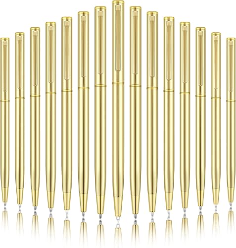 Vista 13 de Zonon 160 bolígrafos de metal delgados a granel, retráctiles, tinta negra metálica de 0.039 in, punta media, bolígrafos de escritura suave