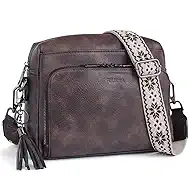 POIUGOYA Crossbody Purses for Women Trendy,Vegan Leather Medium Crossbody Bag,Women's Crossbody Travel Purse Built in Wallet