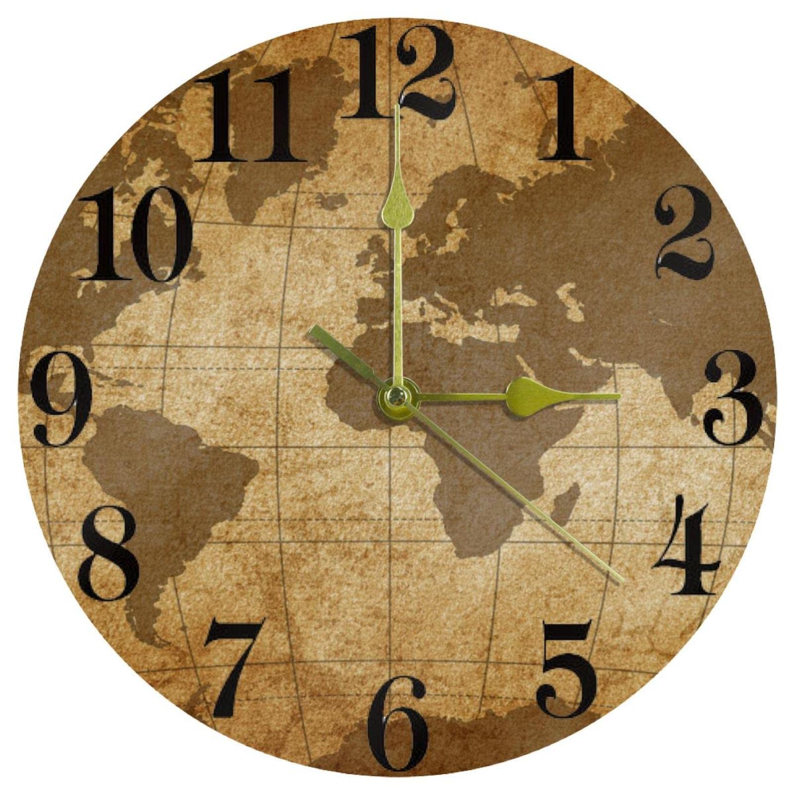 Horloge murale vintage carte du monde pour embellir votre cuisine et votre maison