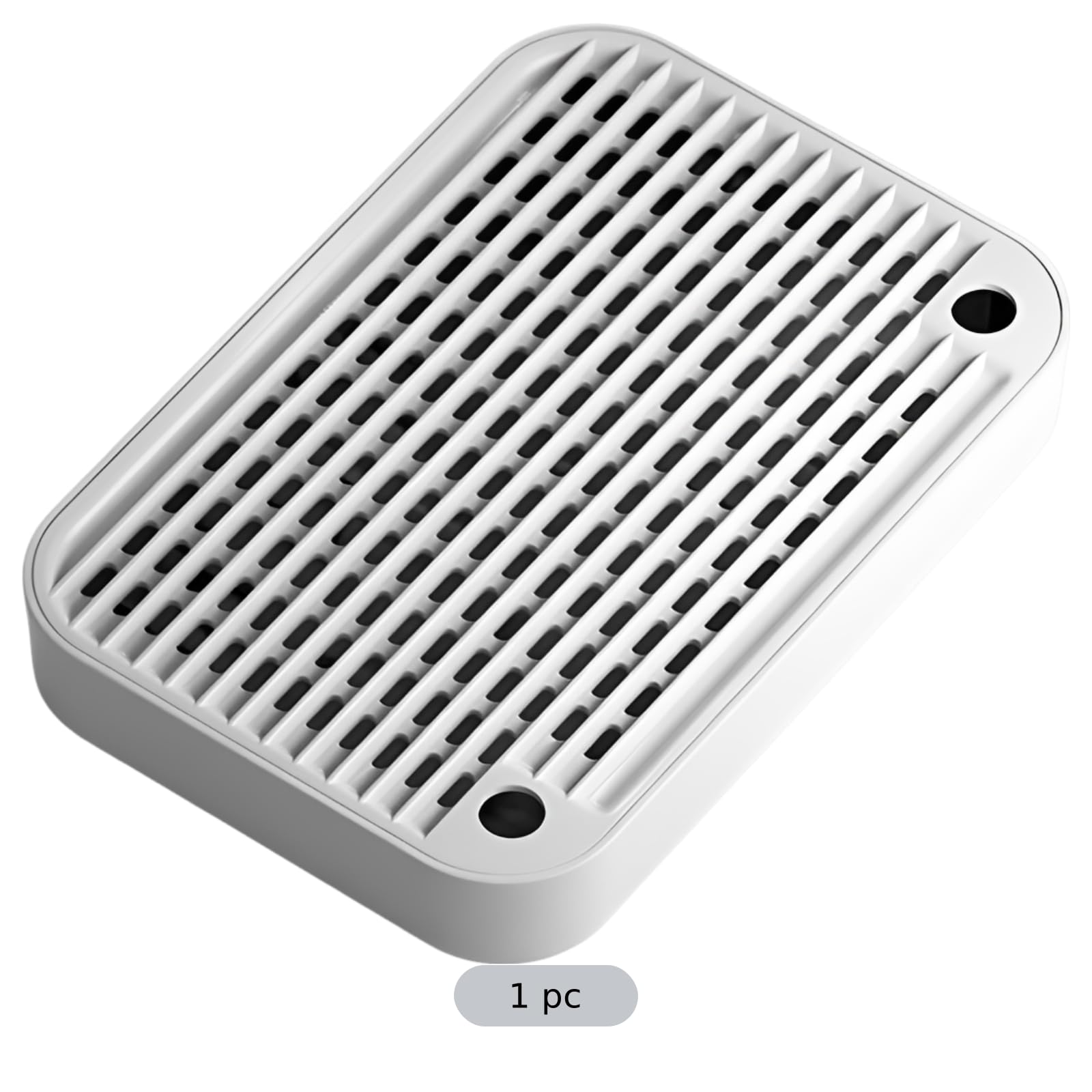 Rampa per lettiera per gatti, 30 x 20,7 x 5 cm, funzione filtrante a doppio strato, tappetino anti-tracciamento con maniglie laterali per gatti, grigio chiaro