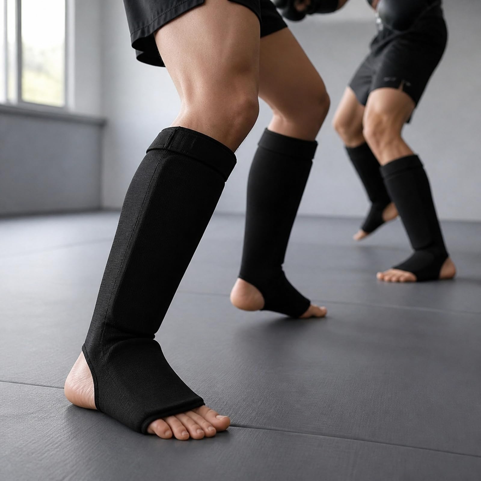 Piedi Protezione Shin Guard,Parastinchi Piedi Protezione Shin Guard,Paratibie,Regolabili,Comodo,Traspirante,per Boxe,Muay Thai,Sport da Combattimento e Allenamento Quotidiano