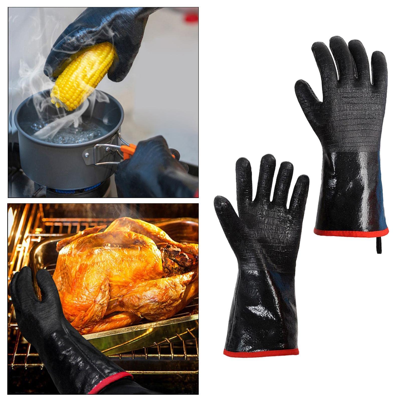 Rękawice robocze z neoprenu odpornego na ciepło dla mężczyzn i kobiet | BBQ, ogrodnictwo, olejoodporne,Osłony kierownicy motocykla(18 Inch Thin)