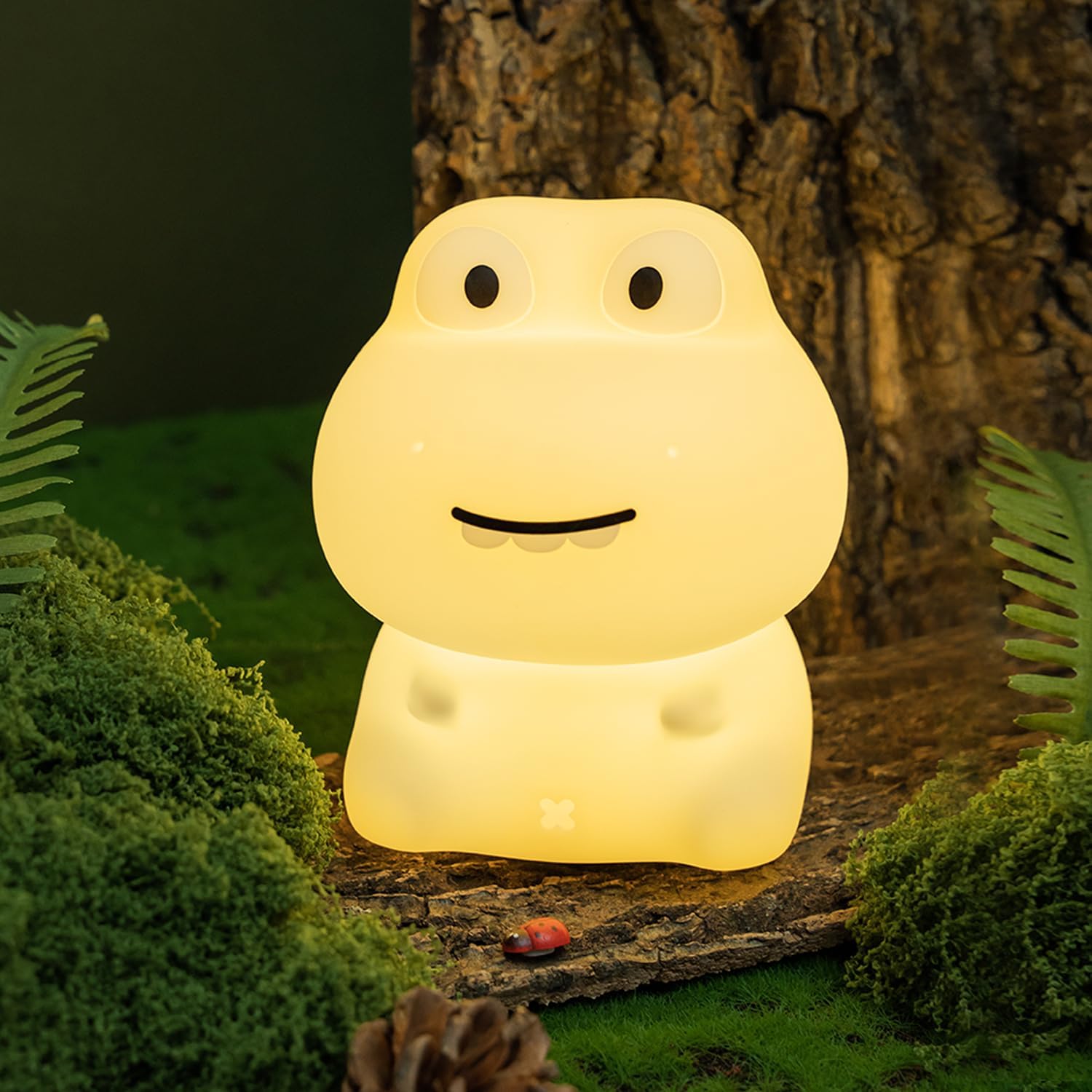 WANIDEA Dinosaur Baby Night Light, Rechargeable Nursery Night Light, Wireless Charging Silicone Material,Cute Decor Gifts,Girls Room Decor