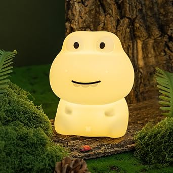 WANIDEA Dinosaur Baby Night Light, Rechargeable Nursery Night Light, Wireless Charging Silicone Material,Cute Decor Gifts,Girls Room Decor