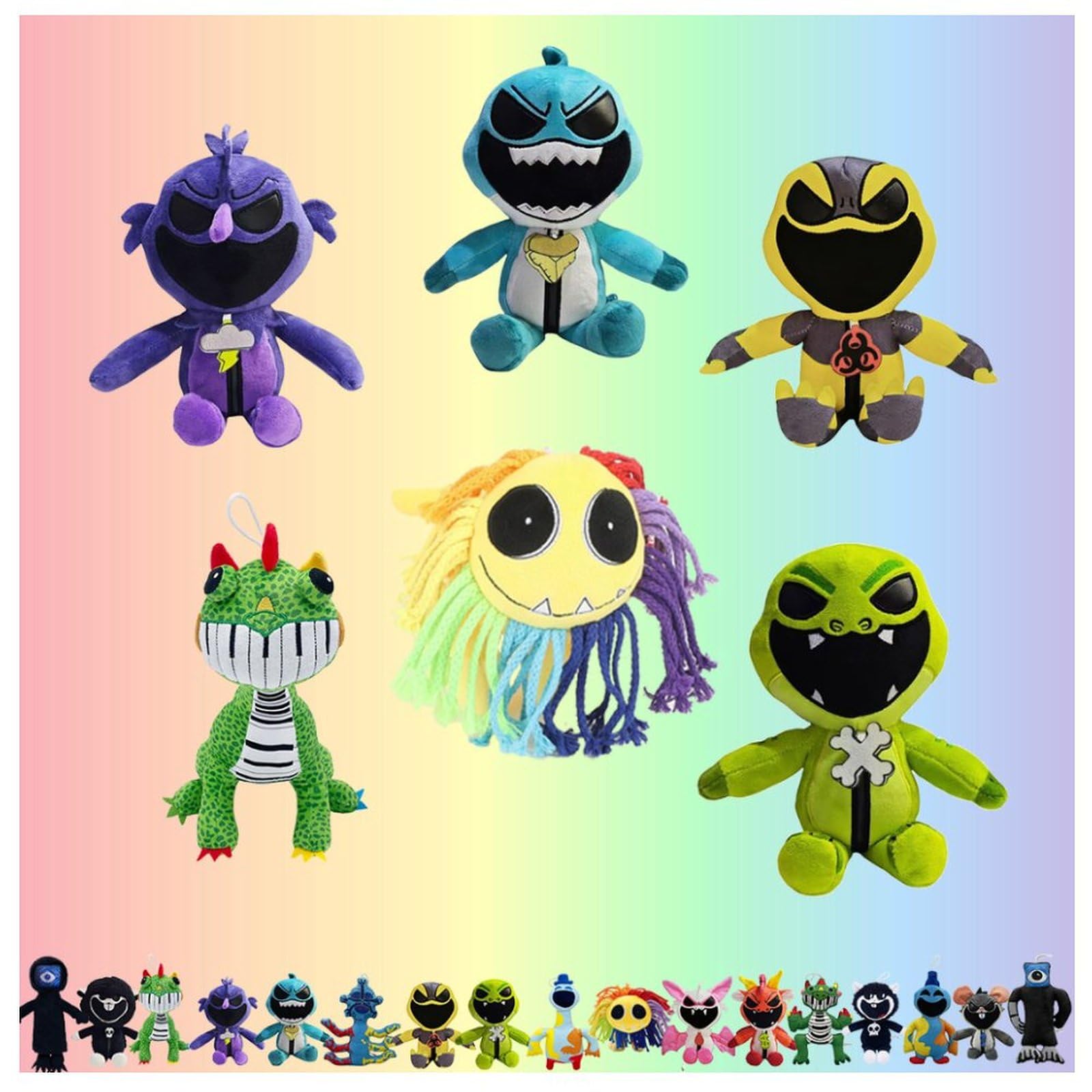 Horror Animals Plush - Horror Game Theme Plushies Toy Birthday Gifts for Fans Friends, Stuffed Animal 10" Soft Home Decorations Pillow, 6 PCS