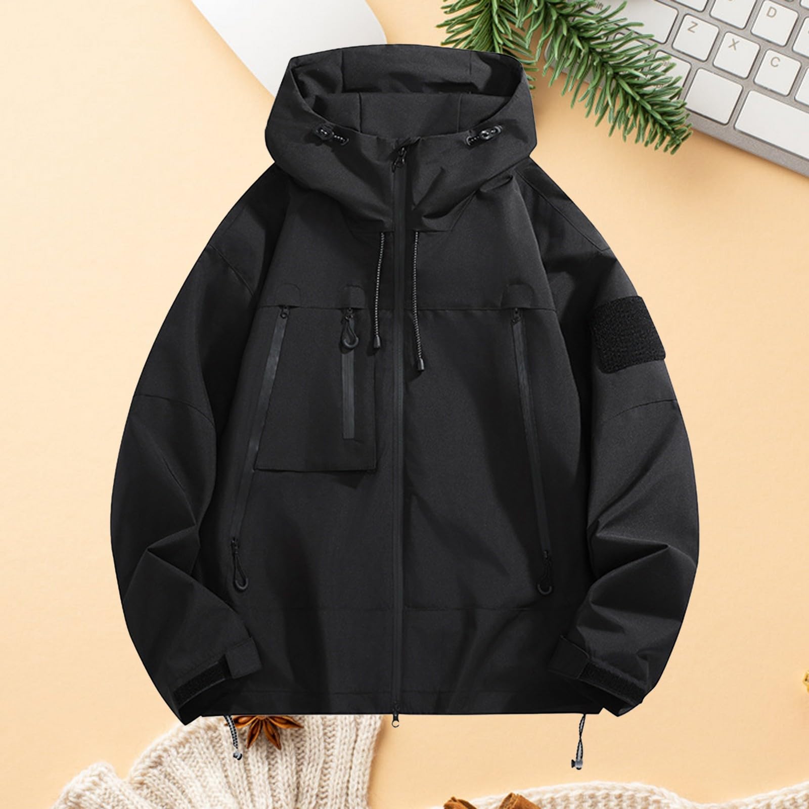 Chaqueta unisex para exteriores, chaqueta de entretiempo ligera, chaqueta de verano, impermeable, cortavientos, transpirable, cortavientos, con capucha, chaqueta con capucha para senderismo, camping