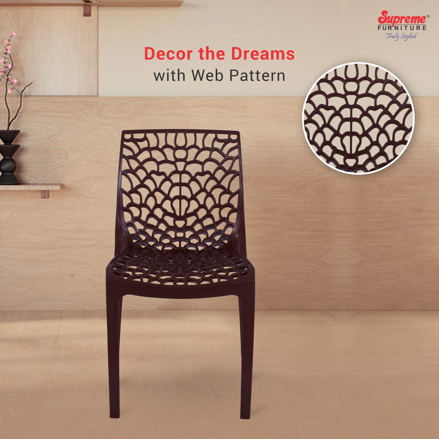 Supreme Web Designer Plastic Chair For Home And Office Set