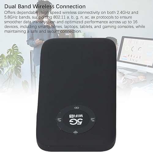 Miniatura 4 de ASHATA Router 5G CPE al aire libre, 2.4G 5.8G Router WiFi 6 de doble banda con ranura para tarjeta SIM, 16 dispositivos, velocidades de hasta