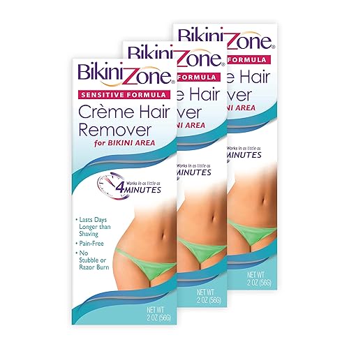 Miniatura 1 de Bikini Zone Removedor de vello en crema para zonas íntimas, 2 onzas, paquete de 3