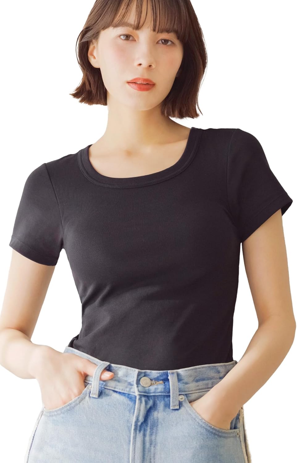 T Shirt Bra Padded Crew Neck Anti-Sagging Push up Fit Top Sleep 24HRS Japan Patented Bambi Water