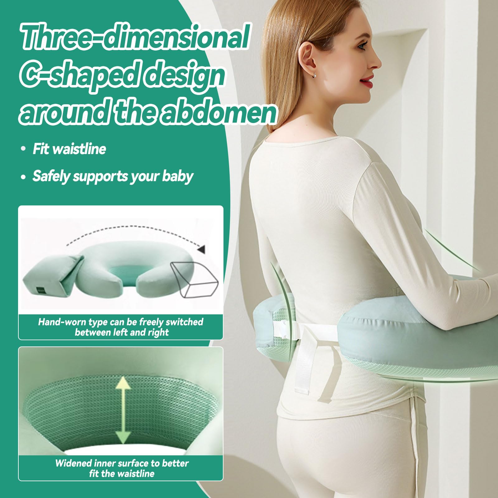 Paquete de 2 almohadas de lactancia materna con almohada para el brazo, almohada de embarazo en forma de U, almohada de alimentación del bebé, funda de almohada extraíble lavable, asa